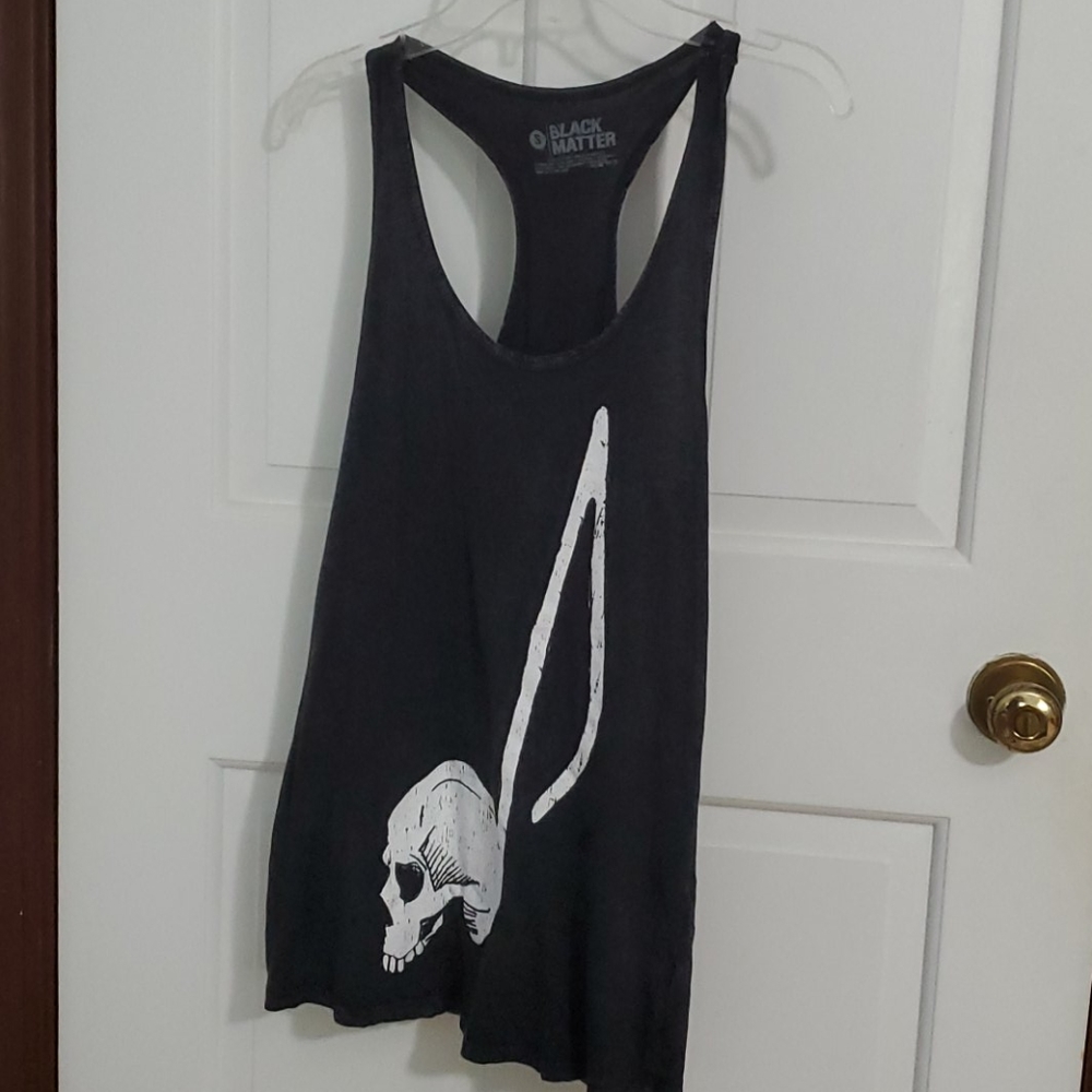 Skull music note tank top
